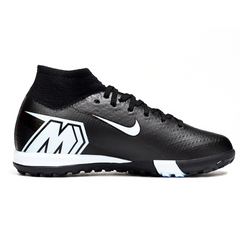 Scarpa da calcio per bambini Nike Zoom Mercurial Superfly 10 Elite Turf TF nera e blu chiaro