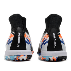 Scarpa da calcio per bambini Nike Zoom Mercurial Superfly 10 Elite Turf TF nera bianca e blu