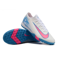 Botas de fútbol Nike Zoom Mercurial Vapor 16 Elite para niños, blancas, azules y rosas, color césped artificial TF