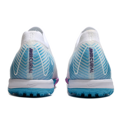 Scarpa da calcio per bambini Nike Zoom Mercurial Vapor 16 Elite Turf TF bianca e azzurra