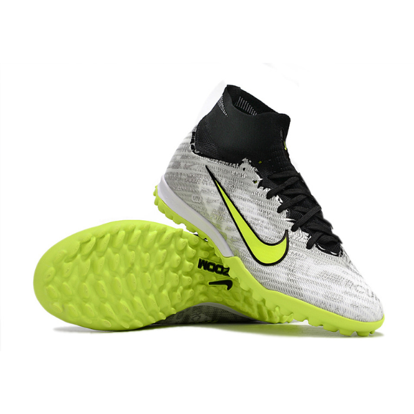 Chuteira Infantil Society Nike Zoom Mercurial Superfly 9 Elite TF Cinza e Verde - VENI Futebol