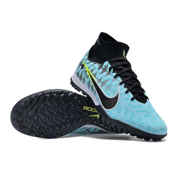 Chuteira Infantil Society Nike Zoom Mercurial Superfly 9 Elite TF Azul Claro e Preta - VENI Futebol