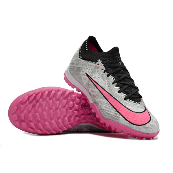 Chuteira Infantil Society Nike Zoom Mercurial Vapor 15 Elite TF Cinza e Rosa - VENI Futebol