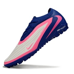 Botas de fútbol Nike Phantom 6 Pro Kids Turf TF blancas, azules y rosas