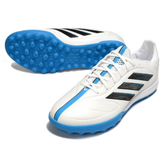 Botas de fútbol Adidas Copa Pure III League Turf TF blancas y azules
