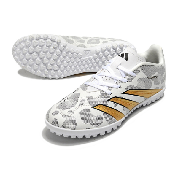 Chuteira Society Adidas Predator 30 Club TF Branca e Dourada - VENI Futebol