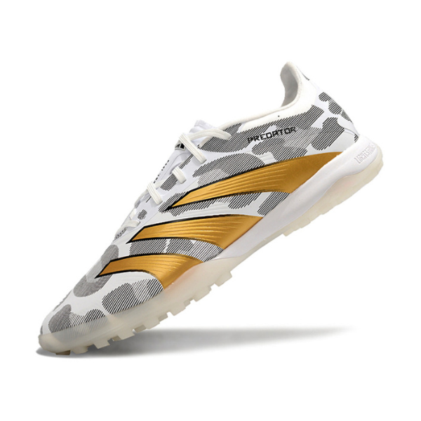 Chuteira Society Adidas Predator 30 Elite TF Branca, Cinza e Amarela - VENI Futebol