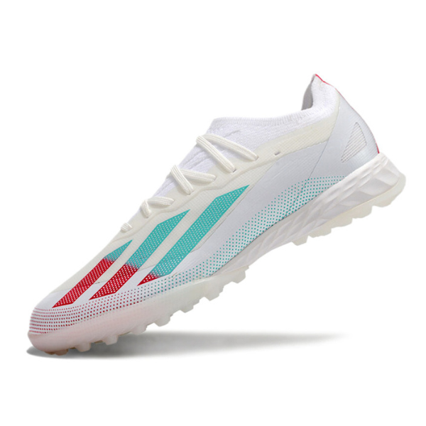 Chuteira Society Adidas X Crazyfast.1 TF Branca, Rosa e Azul - VENI Futebol