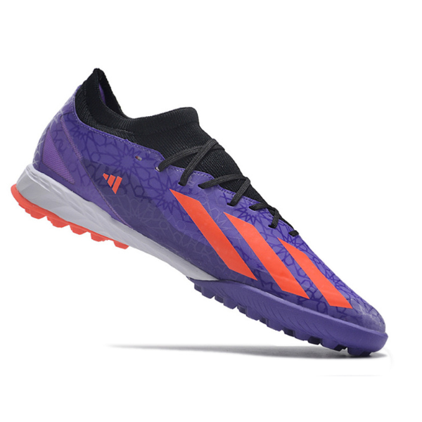 Chuteira Society Adidas X Crazyfast.1 TF Roxa e Laranja Salah - VENI Futebol