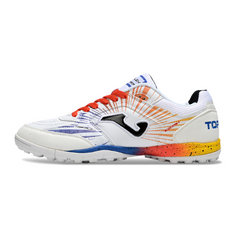 Scarpa da calcio Joma Top Flex Turf TF bianca, arancione e blu