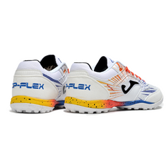 Scarpa da calcio Joma Top Flex Turf TF bianca, arancione e blu
