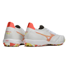 Botas de fútbol Mizuno Neo Sala Turf TF en blanco, naranja y amarillo
