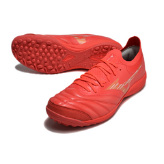 Bota de fútbol Mizuno Neo Sala Turf TF roja y amarilla