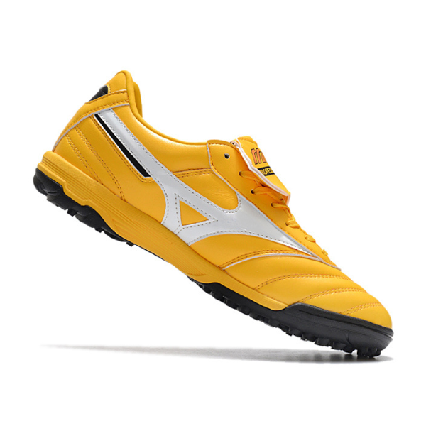 Chuteira Society Mizuno Morelia Sala Classic TF Amarela, Branca e Preta - VENI Futebol