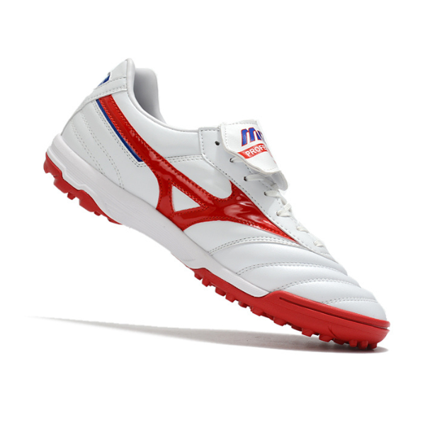 Chuteira Society Mizuno Morelia Sala Classic TF Branca, Vermelha e Preta - VENI Futebol