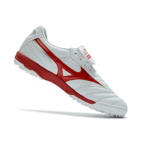 Chuteira Society Mizuno Morelia Sala Classic TF Branca e Vermelha - VENI Futebol