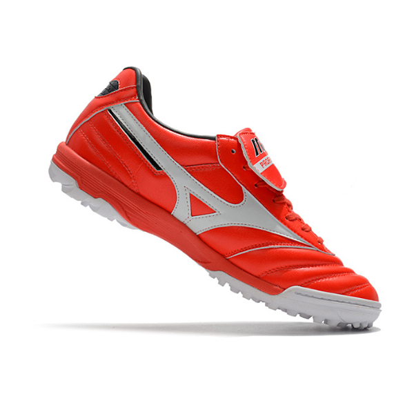 Chuteira Society Mizuno Morelia Sala Classic TF Vermelha e Branca - VENI Futebol