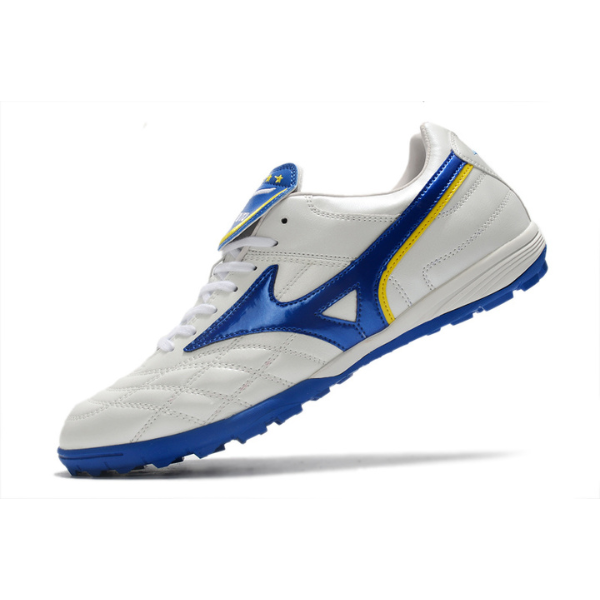 Chuteira Society Mizuno Wave Cup TF Branca e Azul - VENI Futebol