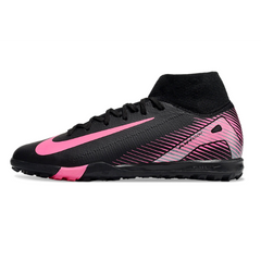 Botas de fútbol Nike Zoom Mercurial Superfly 10 Elite Turf TF negras y rosas