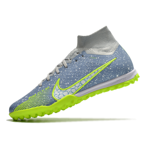 Chuteira Society Nike Zoom Mercurial Superfly 9 Elite TF Cinza e Verde - VENI Futebol