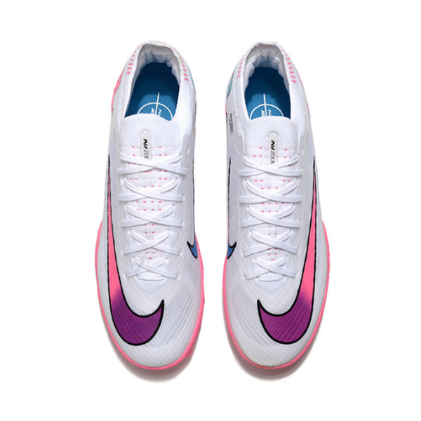 Chuteira Society Nike Zoom Mercurial Vapor 15 Elite TF Branca,Rosa e Azul - VENI Futebol