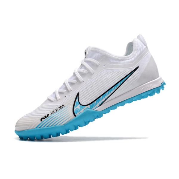 Chuteira Society Nike Zoom Mercurial Vapor 15 Pro Zoom TF Branca e Azul - VENI Futebol