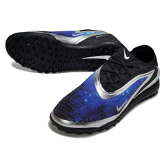 Scarpa da calcio Nike Phantom 6 Elite Turf TF nera, blu e argento