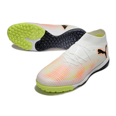 Puma Future 8 White and Orange Turf TF Football Boot