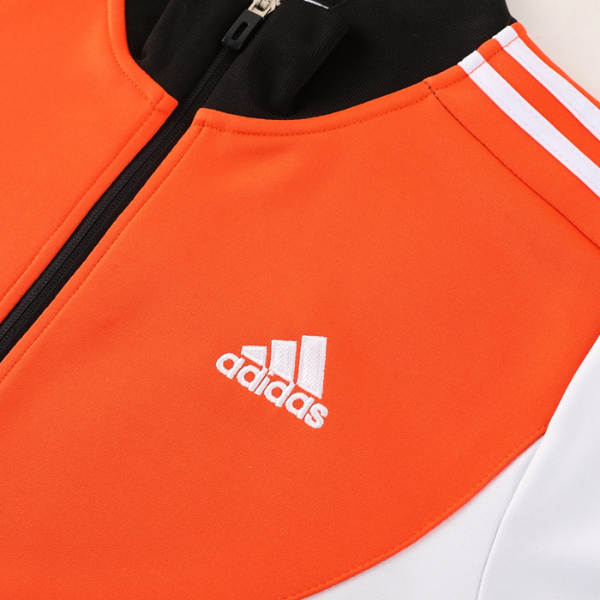 Conjunto de Frio Adidas Jaqueta + Calça Laranja, Branca e Preta - VENI Futebol