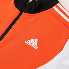 Conjunto de Frio Adidas Jaqueta + Calça Laranja, Branca e Preta - VENI Futebol