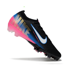 Scarpa da calcio Nike Air Zoom Mercurial Vapor 16 Elite nera, rosa e blu per terreni compatti FG