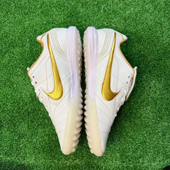 Nike Tiempo 7 R10 Elite White and Golden Turf TF Football Boot Size 43 Eur