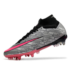 Nike Zoom Mercurial Superfly 9 Elite Gray and Pink Aluminium Studs SG Football Boot