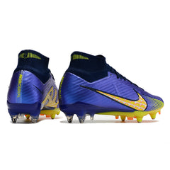 Nike Zoom Mercurial Superfly 9 Elite Purple and Yellow Aluminium Studs SG Football Boot