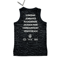 Canotta Jordan a righe nere e grigie 