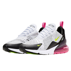 Zapatillas Nike Air Max 270 React negras, fucsias y voltio.