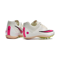 Zapatillas de running con clavos Nike Rival S10 blancas y rosas