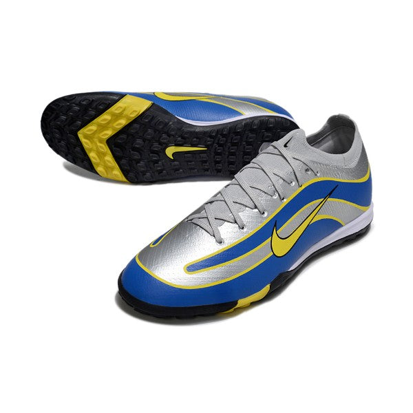 Nike Zoom Mercurial Vapor 16 Elite Grey Blue and Yellow Turf TF