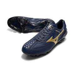 Chuteira Mizuno Wave Ignitus 4 Azul e Dourada - VN Esportes