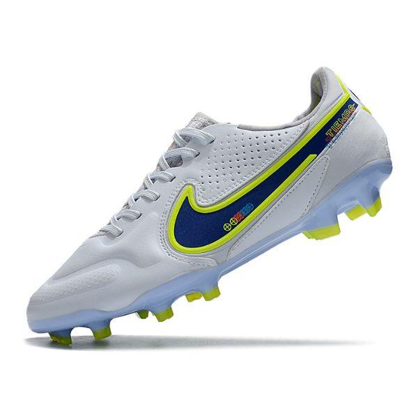 Chuteira Nike Tiempo 9 Legend FG Branca e Azul - VN Esportes
