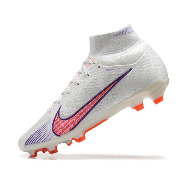 Chuteira Campo Nike Zoom Mercurial Superfly 9 Elite FG Branca e Roxa - VN Esportes