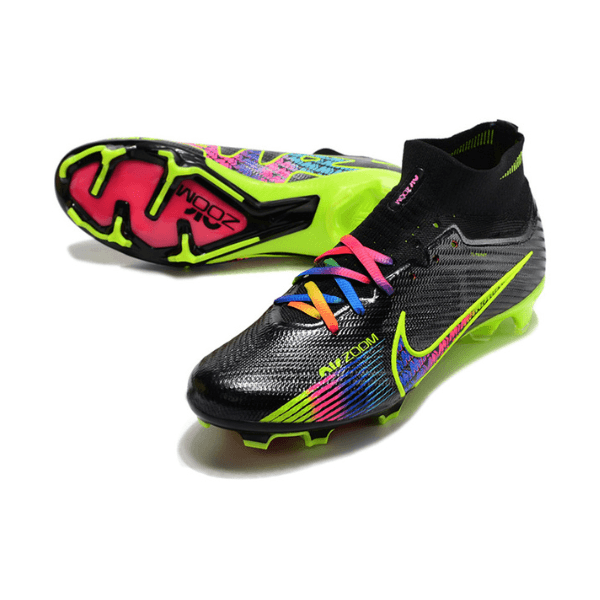 Chuteira Campo Nike Zoom Mercurial Superfly 9 Elite FG Preta e Colorida - VN Esportes
