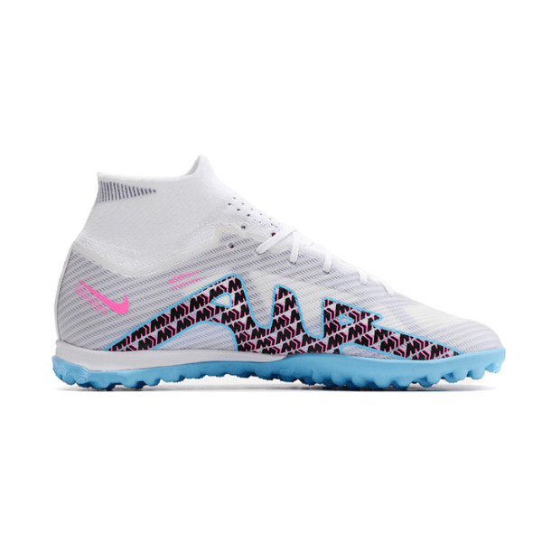 Chuteira Society Nike Zoom Mercurial Superfly 9 Elite TF Cinza,Azul e Rosa - VN Esportes