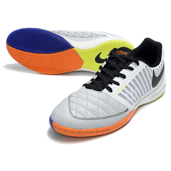 Chuteira Futsal Nike Lunar Gato II IC Branca e Cinza - VN Esportes