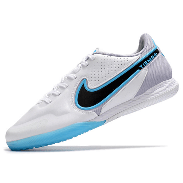 Chuteira Nike Tiempo 9 Legend IC Branca,Cinza e Azul - VN Esportes
