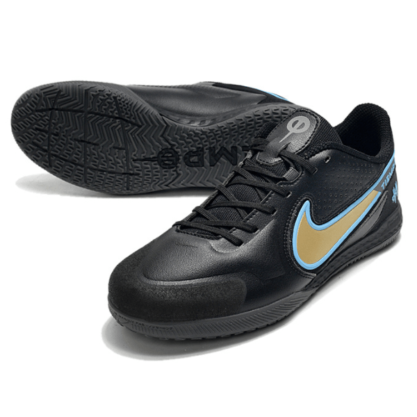 Chuteira Nike Tiempo 9 Legend IC Preto,Amarelo e Azul - VN Esportes