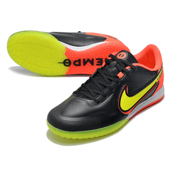 Chuteira Nike Tiempo 9 Legend IC Preto,Laranja e Amarelo - VN Esportes