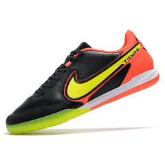 Chuteira Nike Tiempo 9 Legend IC Preto,Laranja e Amarelo - VN Esportes