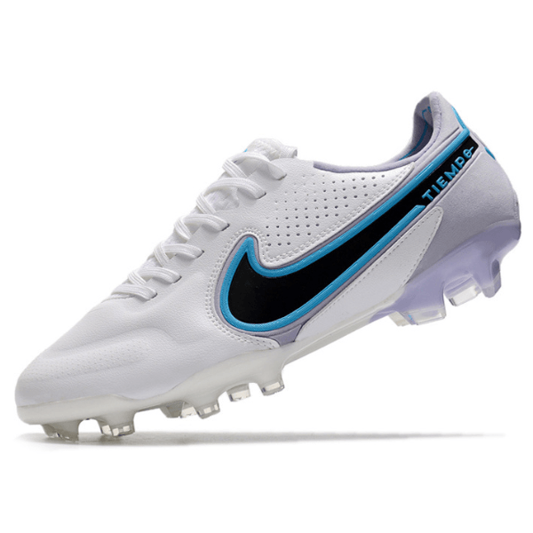 Chuteira Nike Tiempo 9 Legend FG Branca e Azul Claro - VN Esportes