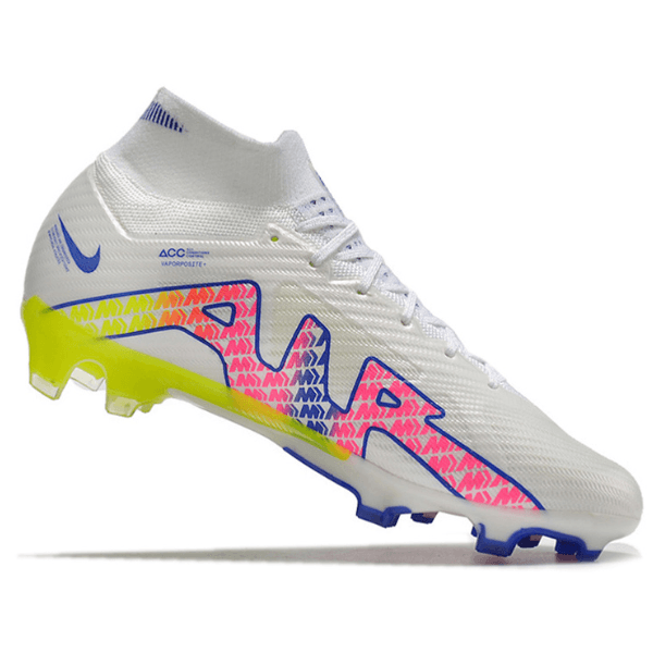 Chuteira Campo Nike Zoom Mercurial Superfly 9 Elite FG Branca e Colorida - VN Esportes